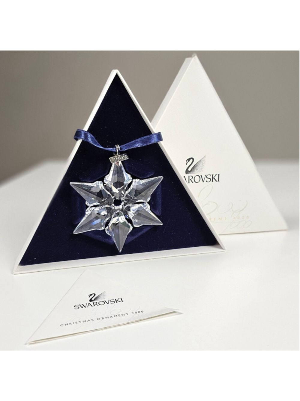 Swarovski Crystal 2000 Annual Edition Christmas Ornament Snowflake Star Complete